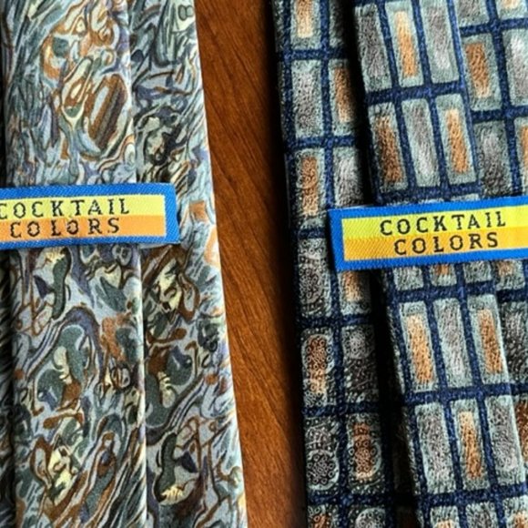 Ties (2) - Men's - 100% Silk - Watercolor look - Picture 3 of 5